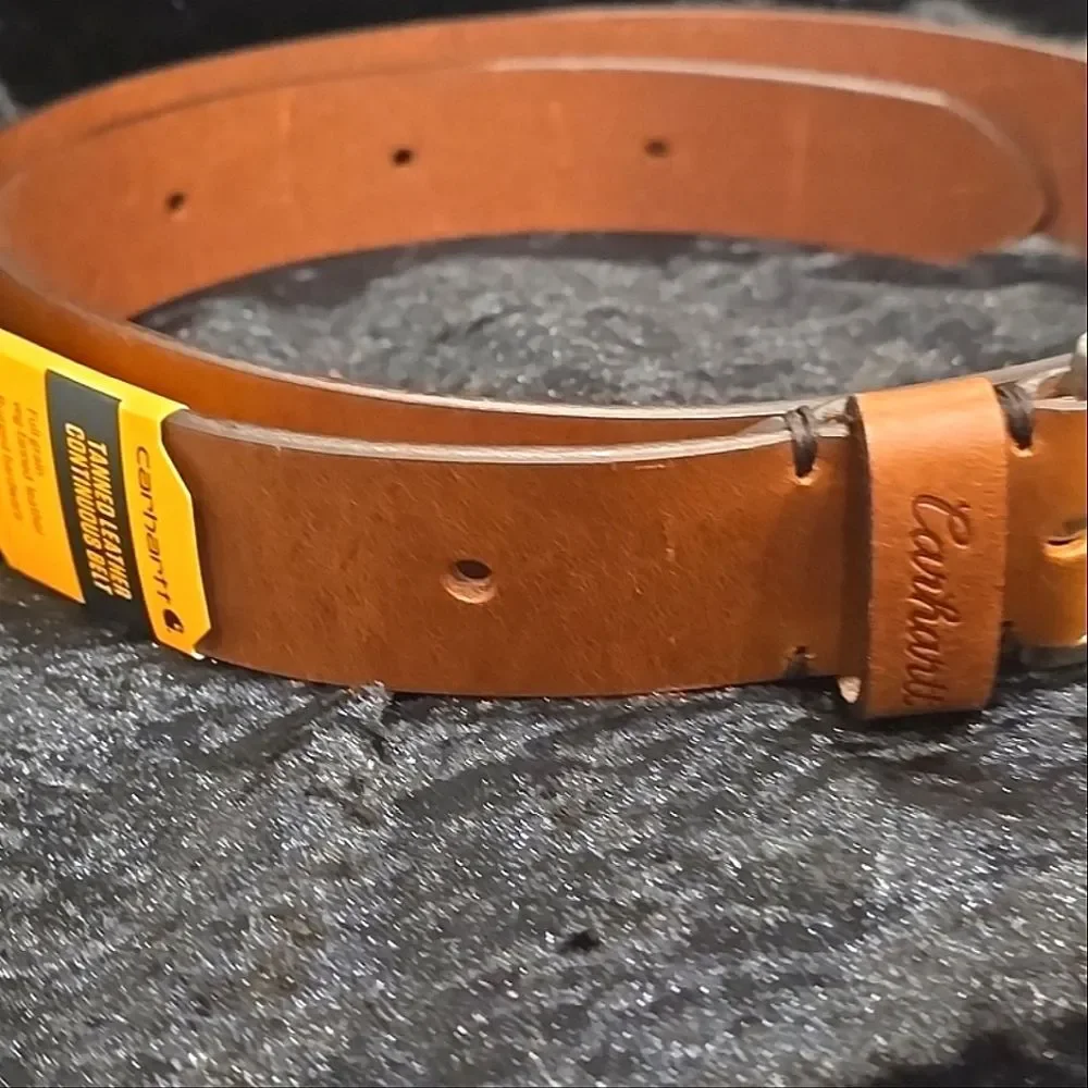 Carhartt Tanned Leather‎ Continuous Belt w/Nickel Roller Finish- Tan